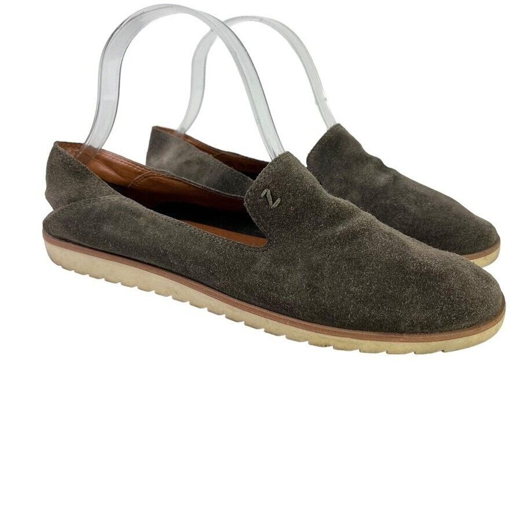 Zodiac Kit Womens Gray Slip On Leather Suede Flats Casual Shoes Round Toe 8.5 M
